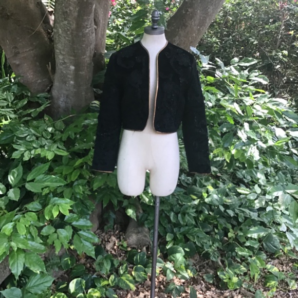 Vintage Lisandro Sarasota velvet with leather gold trim jacket - Picture 3 of 9